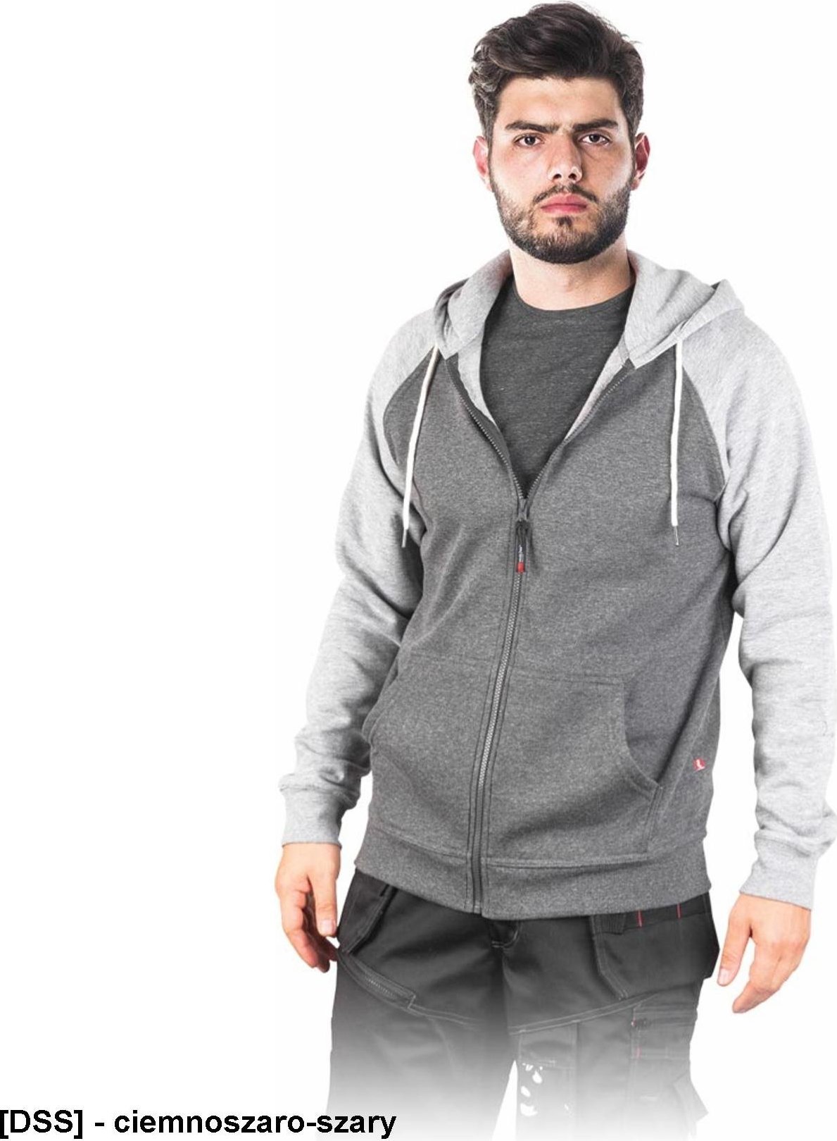 R.E.I.S. ONIX - bluza polarowa 70% poliester, 30% bawełna, 260 g/m - ciemnoszaro-szary M