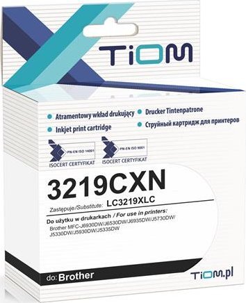 Tusz Tiom Tusz Tiom do Brother 3219CXN | LC3219XLC | 1500 str. | cyan