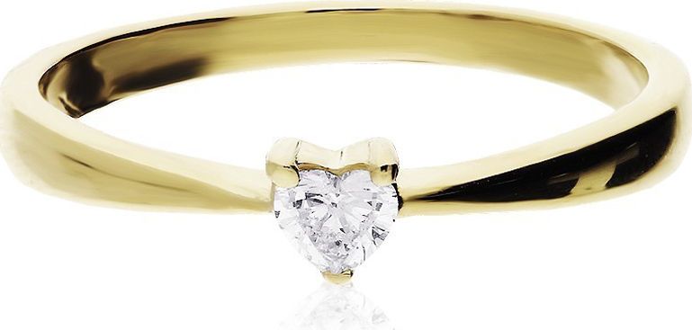 Lovrin ZŁOTY PIERŚCIONEK 585 SERDUSZKO Z DIAMENTEM