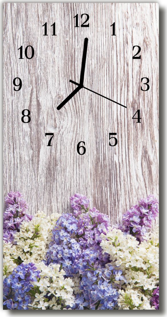 Tulup Zegar Szklany Pionowy Kwiaty Liliowy kolorowy 30x60 cm - 70189353