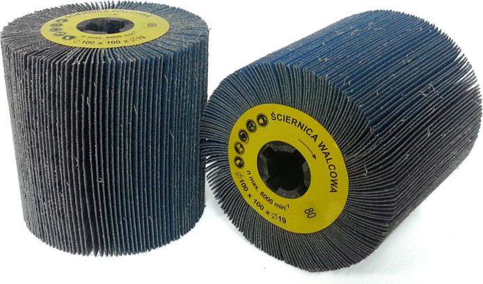 Glob Ściernica listkowa walcowa z płótna granulacja 80 100 x 100 x 19mm (GLOB-SLW-10019-P080-CYRKON)
