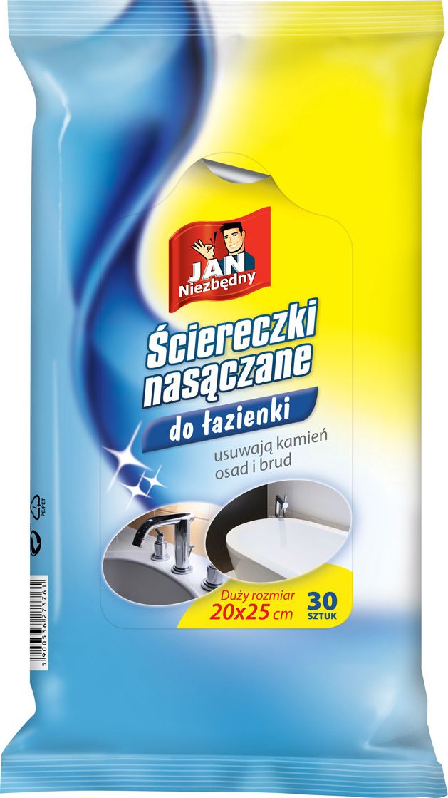 JAN Niezbędny JN Ściereczki nasączane do łazienki30szt - 8571009874