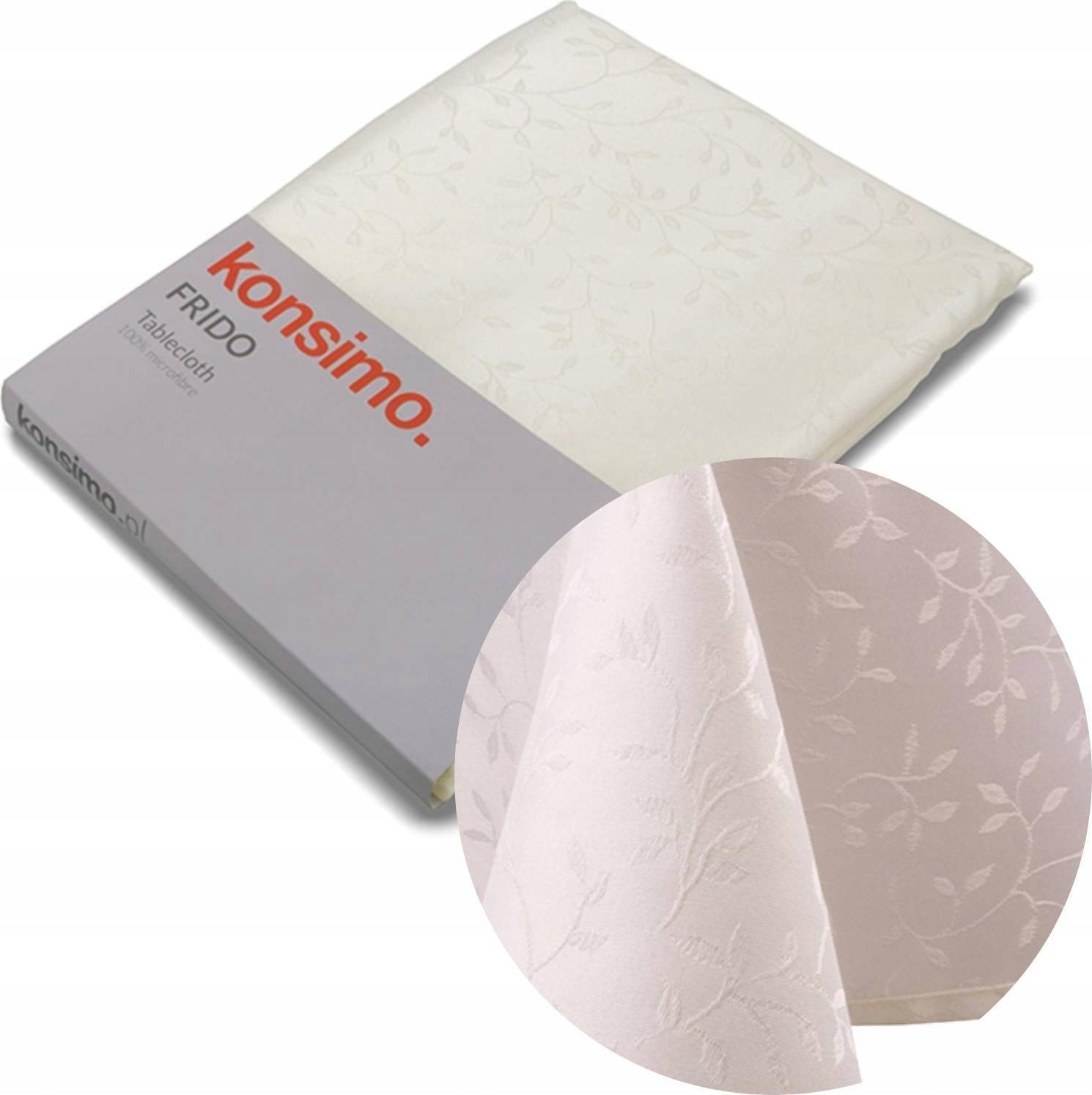 Konsimo OBRUS BIEŻNIK gałązki 140x240 GRUBY ECRU Żakard