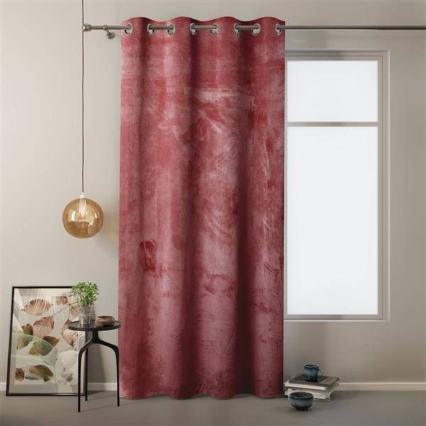 AmeliaHome Zasłona Velvet na przelotkach Bordo 140X245