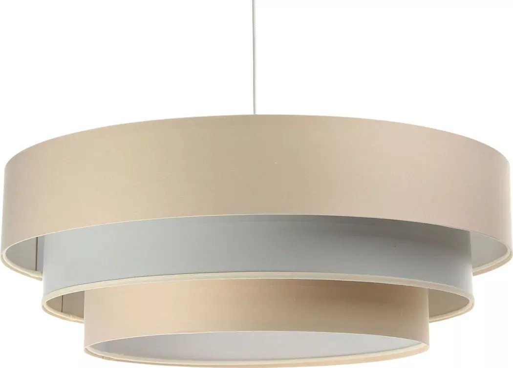 Lampa wisząca Lumes Beżowa lampa wisząca z trzywarstwowym abażurem - S463-Roxa