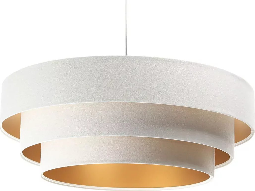 Lampa wisząca Lumes Biało-złota welurowa lampa wisząca glamour - S440-Aspen