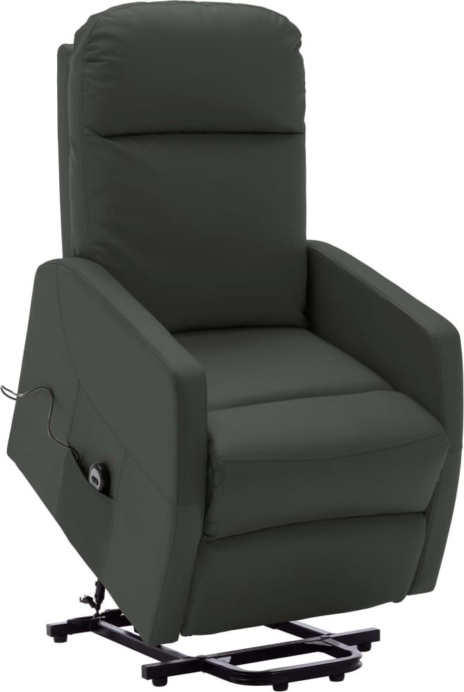 vidaXL Rozkładany fotel ułatwiający wstawanie, antracytowy, ekoskóra