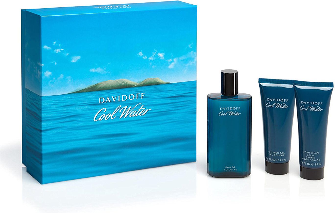 Davidoff Cool Water Men Zestaw dla mężczyzn EDT spray 125ml + po goleniu balsam 75ml + SG 75ml