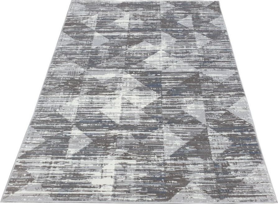 Turkiye Weavers Dywan nowoczesny do salonu ROMB Niebiesko Szary 104 TEKSAS 80x150 cm