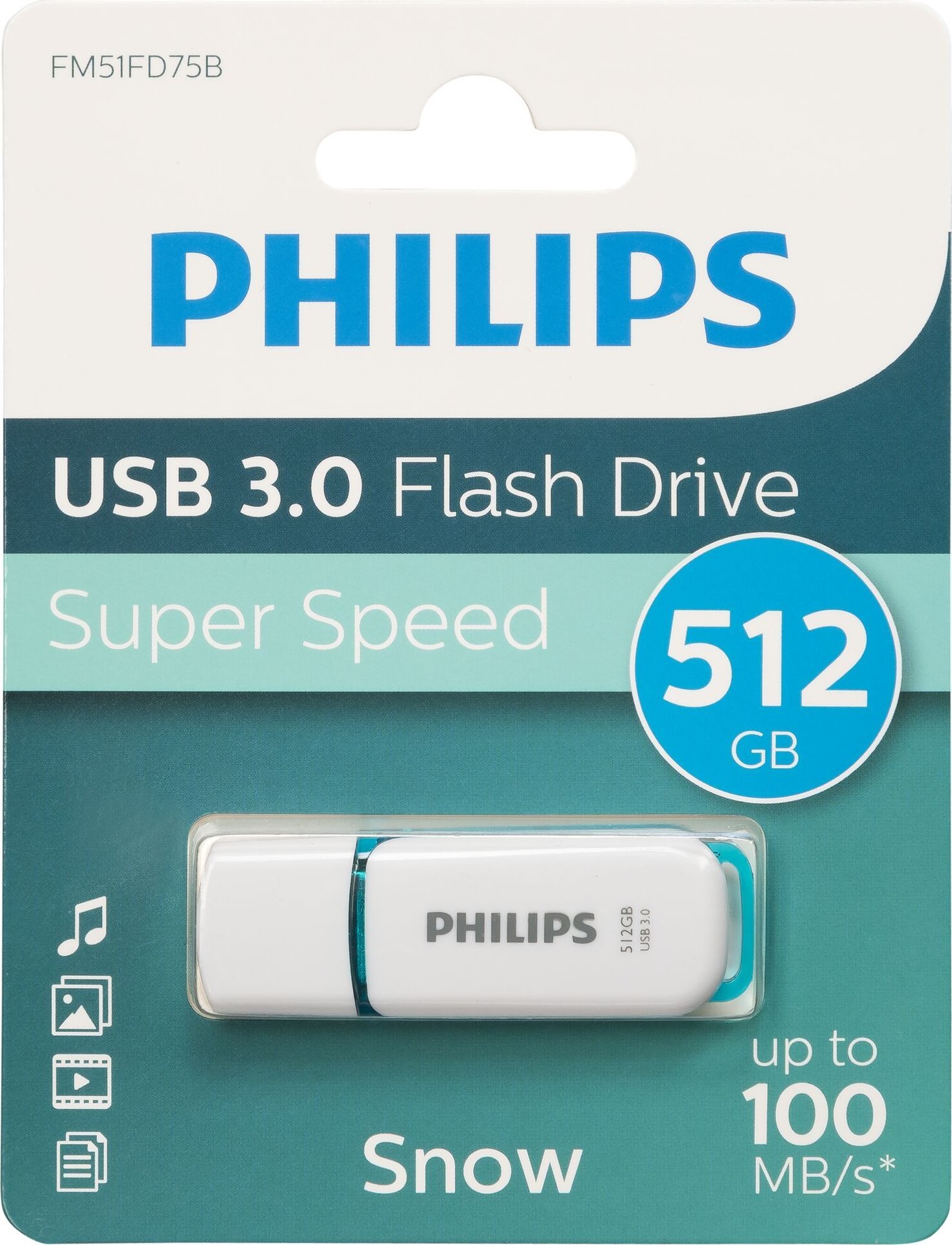 Pendrive Philips Snow Edition Spring Green, 512 GB (FM51FD75B/00)