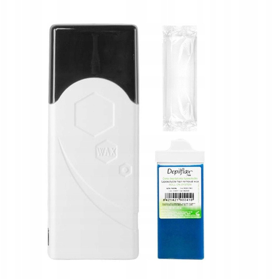 Zestaw do depilacji iWax rolka Single F-0 40W biały + rolka + paski do depilacji