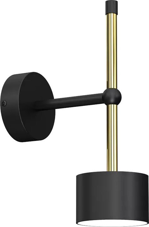 Kinkiet Lumes Minimalistyczny kinkiet do salonu czarny + złoty - N020-Circile