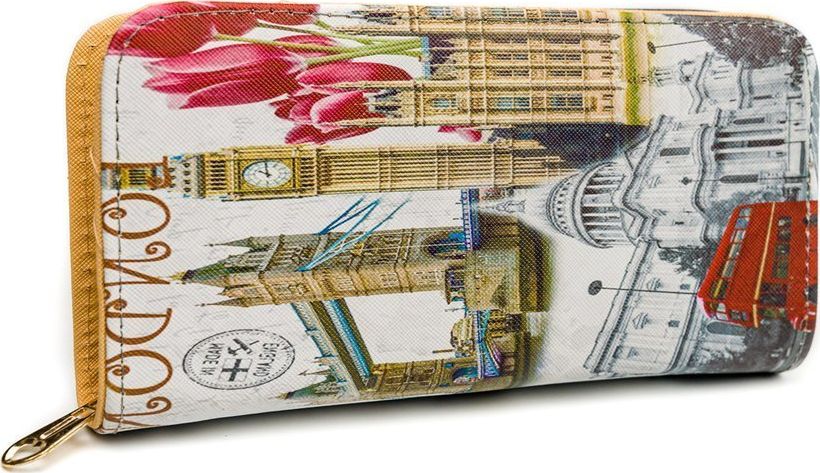 Dziewczęcy portfel print beżowy WSD-01 LONDON