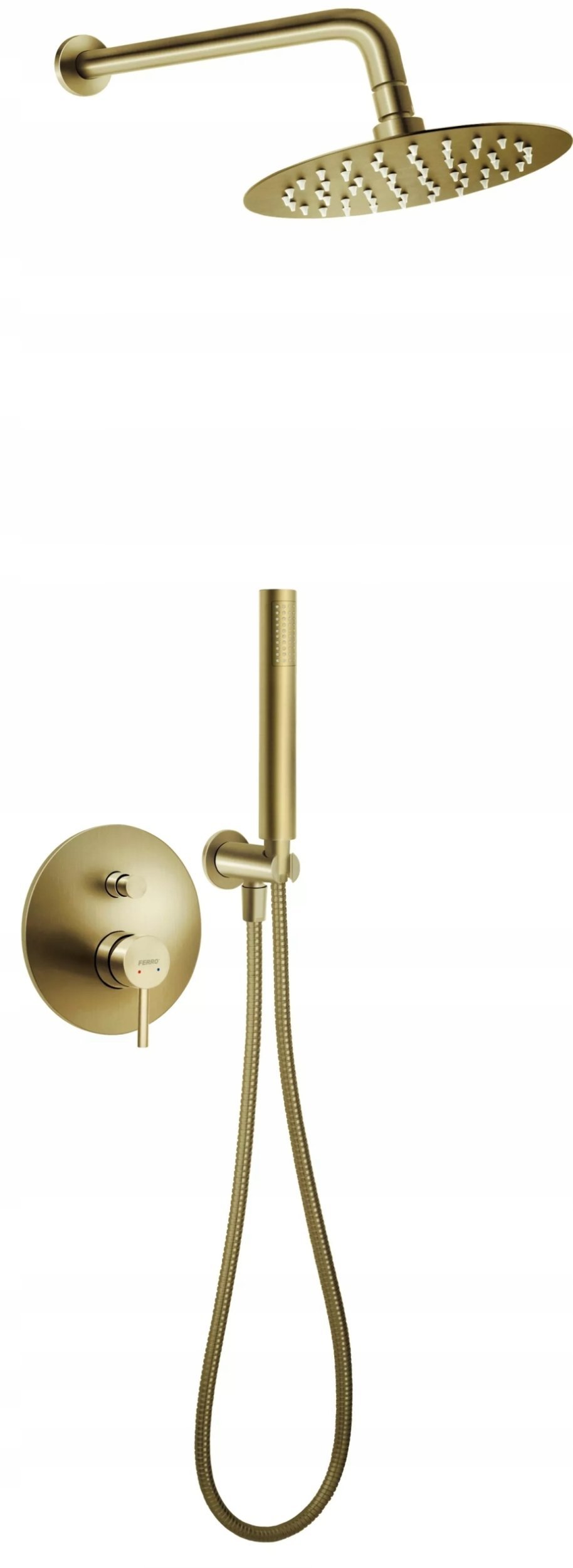 Zestaw prysznicowy Ferro BCK7PBG-SET1-S / CIRICULUS / BAT. NATRYSKOWA PODTYNKOWA 2F Z ZESTAWEM NATRYSKOWYM ZŁOTO SZCZOTKOWANE