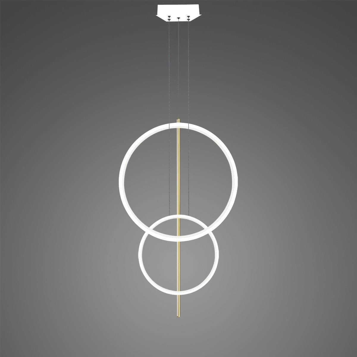 ALTAVOLA DESIGN Lampa wisząca Linea No.5 60/40cm białozłota ściemnialna 3k (Barwa światła delikatnie ciepła, Kolor Złoty, Możliwość ściemniania nie)