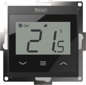 Engo Internetowy, podtynkowy regulator temperatury do ramki 55x55, czarny