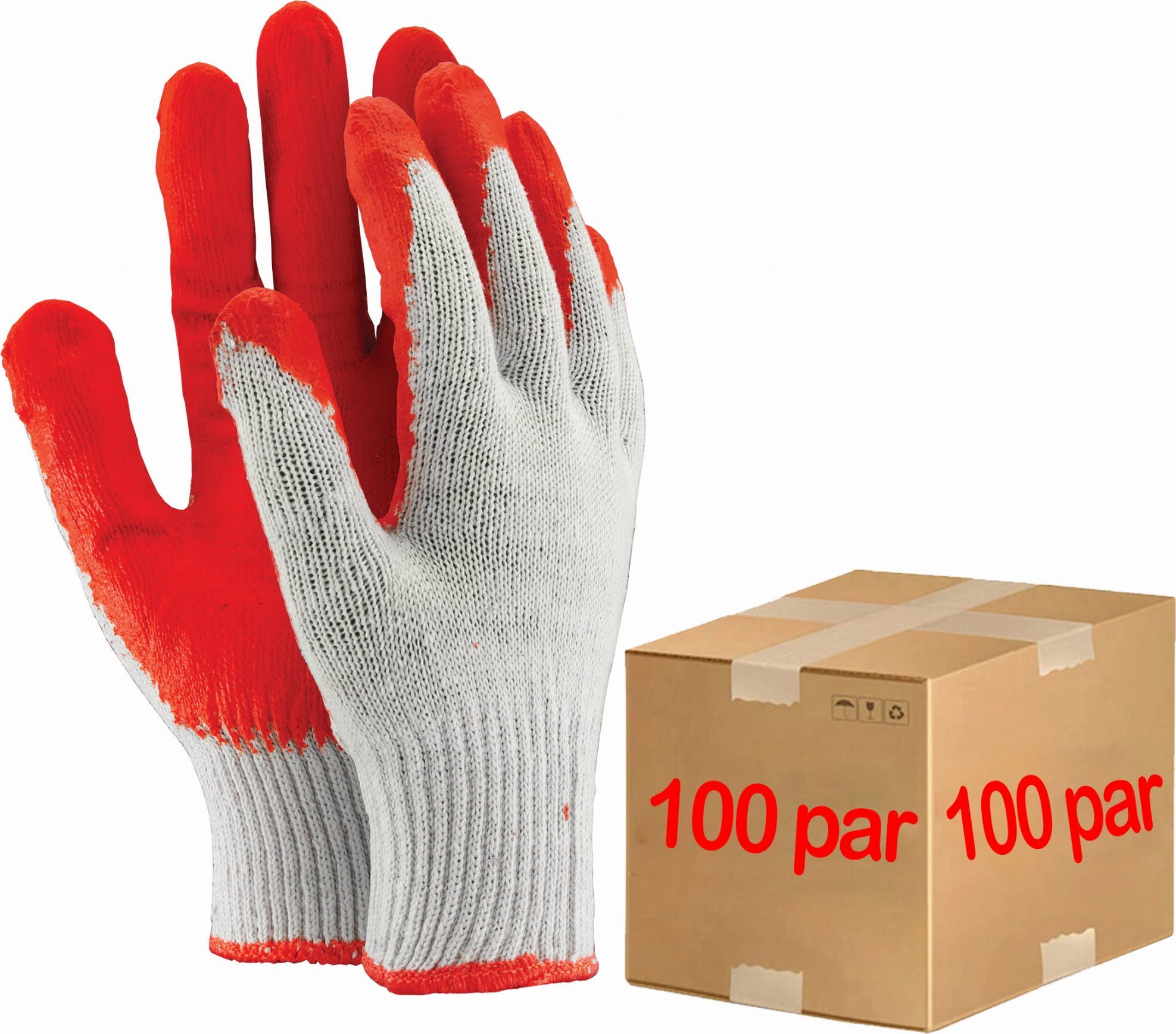 Reis Rękawice robocze / Czerwone / Rozmiar: 9 - L / OX-UNIWAMP_C - 100 Par