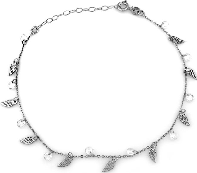 Lovrin Srebrna bransoletka 925 skrzydła cyrkonie 2,64 g