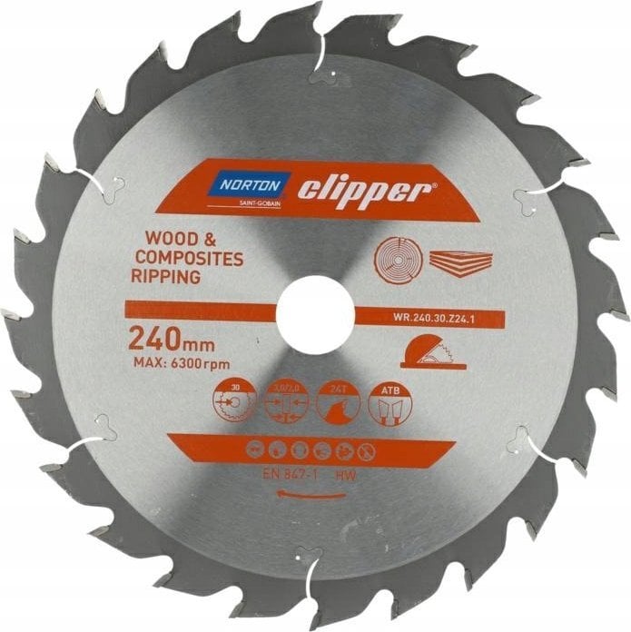 Norton NORTON PIŁA TARCZOWA 240mm x 30mm x 24z DREWNO I KOMPOZYTY ATB (3,0 / 2,0)