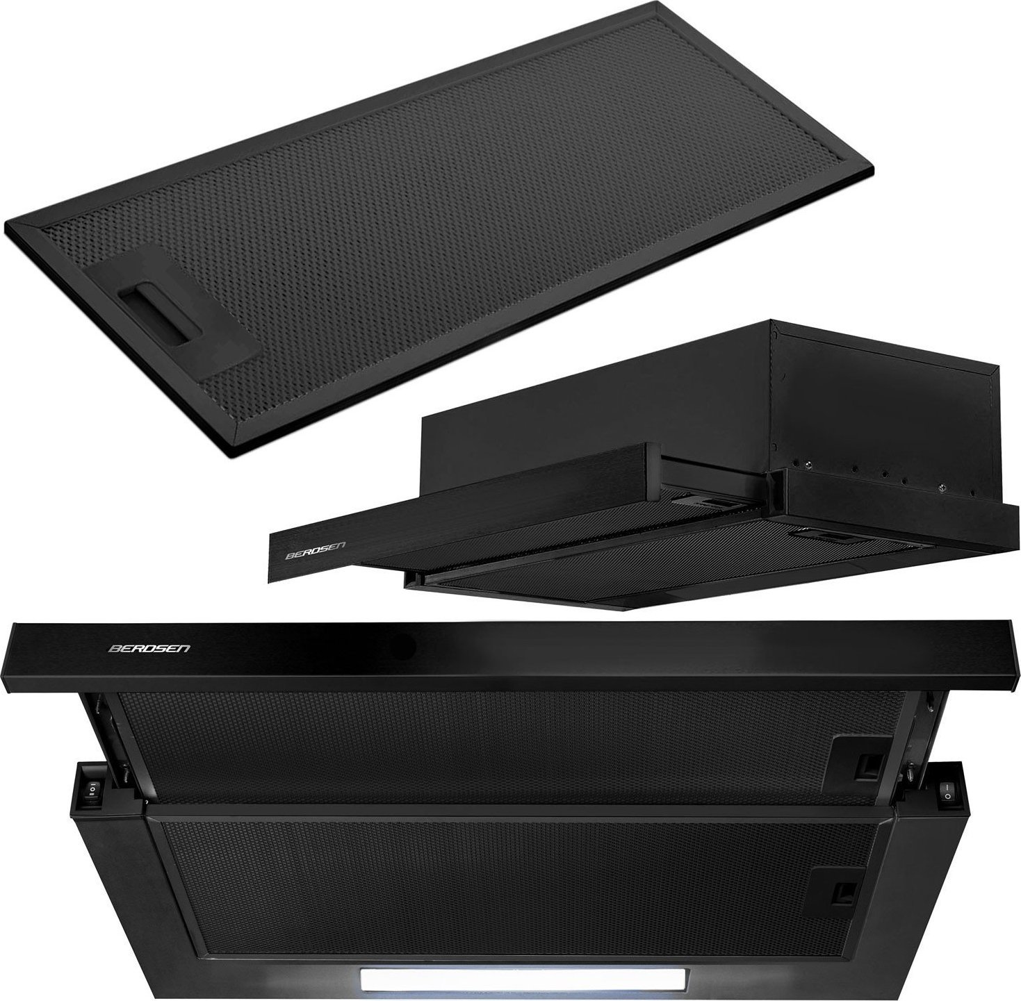 Okap Berdsen Okap kuchenny podszafkowy - 60 cm Berdsen BE-60-LW czarny