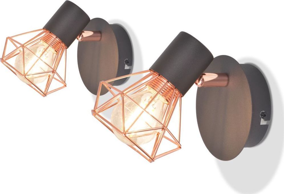Kinkiet Lumes Miedziane kinkiety LED 2 sztuki loft - EX32-Werta