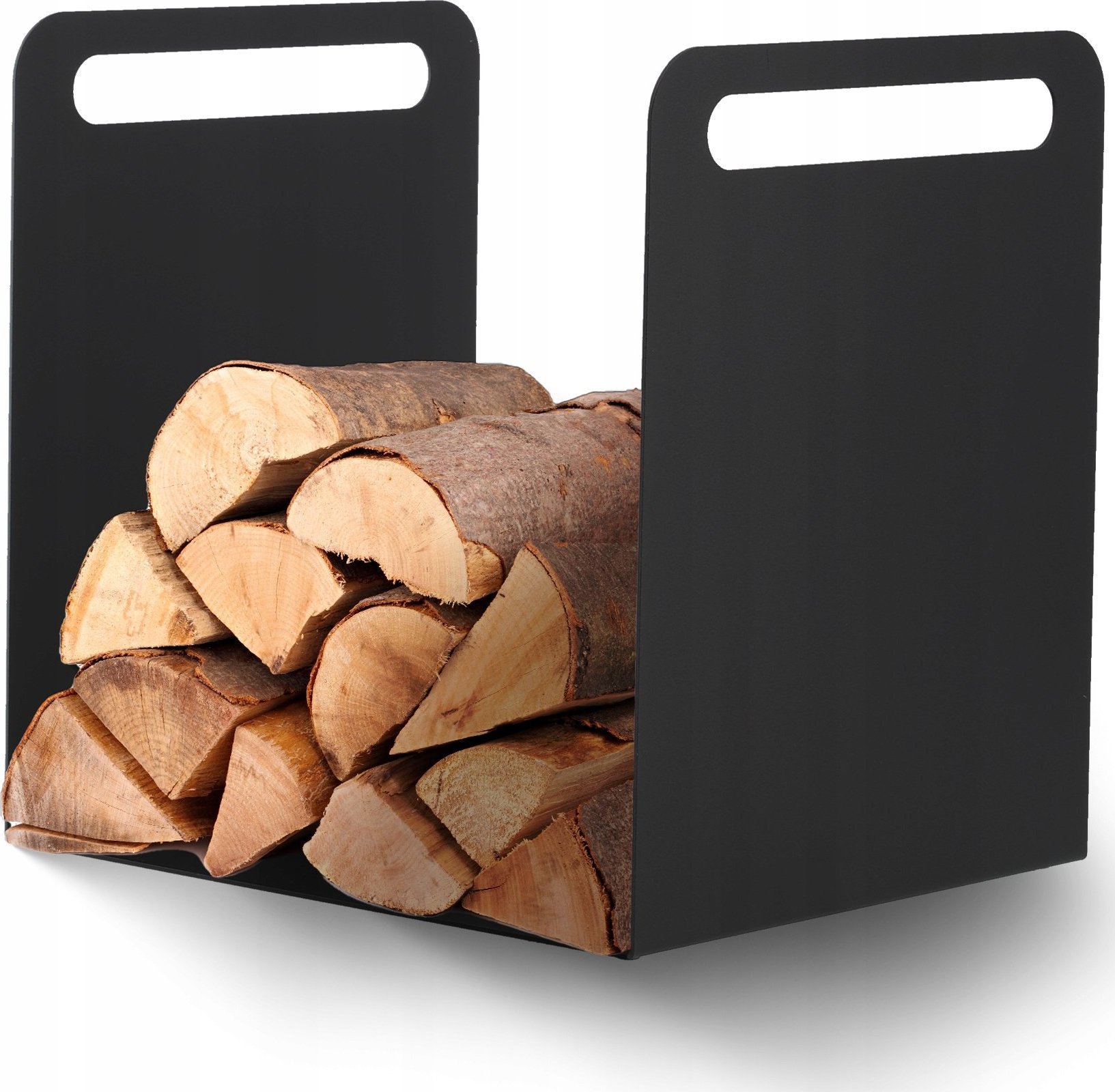 Kadax Stojak Na Drewno Kominkowe Kosz Metalowy Czarny