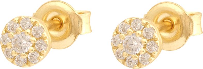 Lovrin ZŁOTE KOLCZYKI BIAŁE CYRKONIE KWIATUSZKI 585