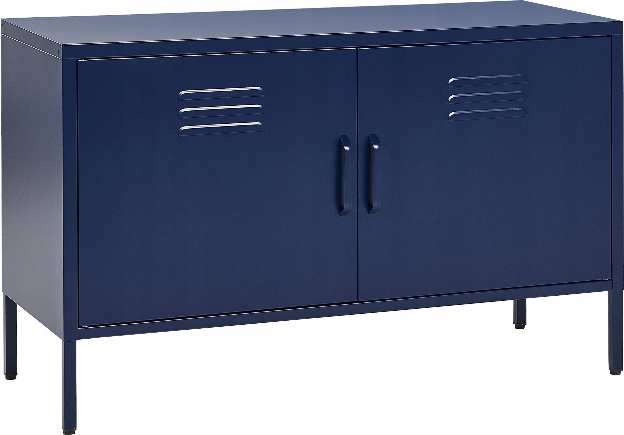 Beliani Szafka dwudrzwiowa metalowa ciemnoniebieska URIA!