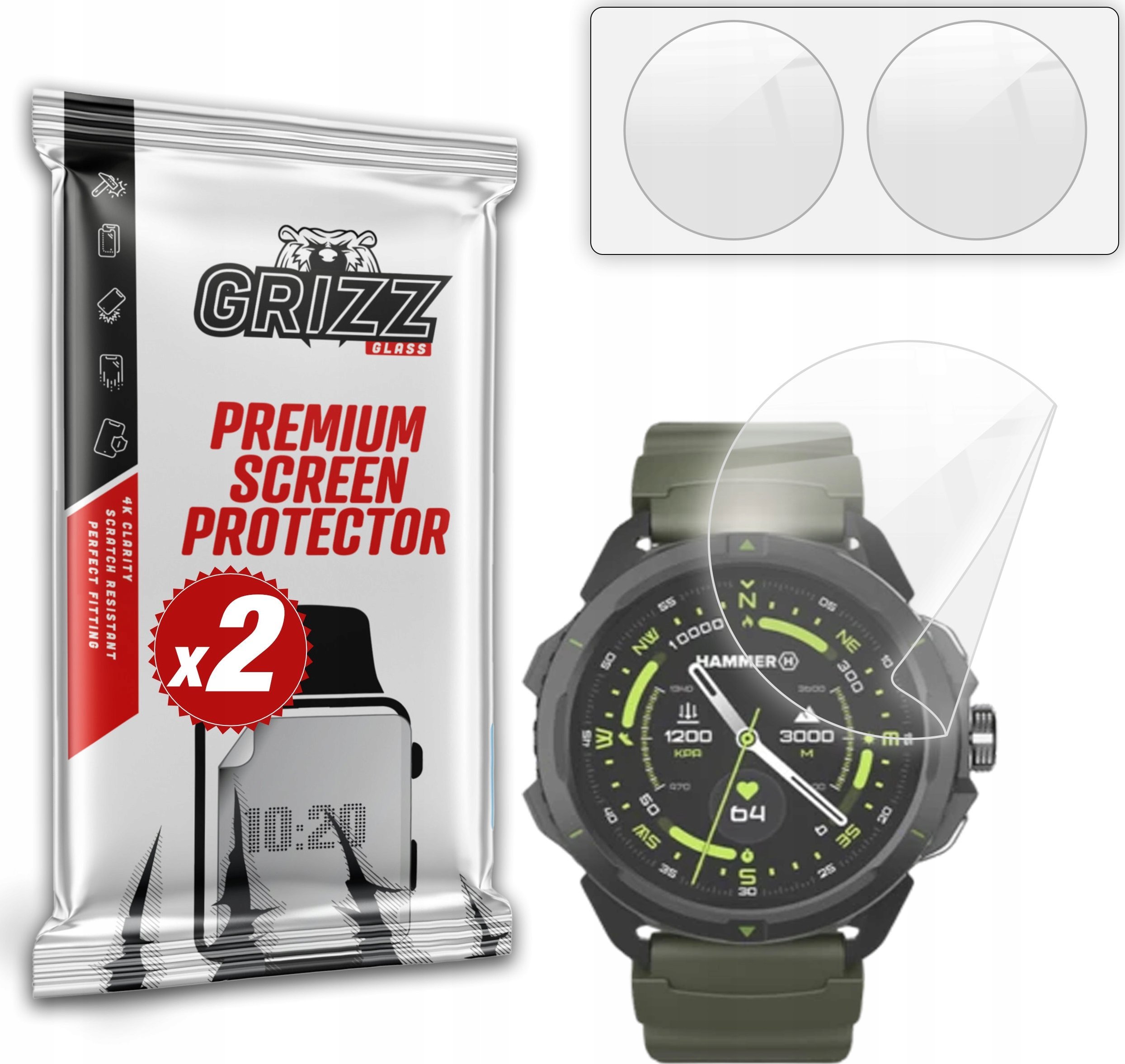 Folia ceramiczna GrizzGlass CeramicFilm do Hammer Watch 2 Military Edition
