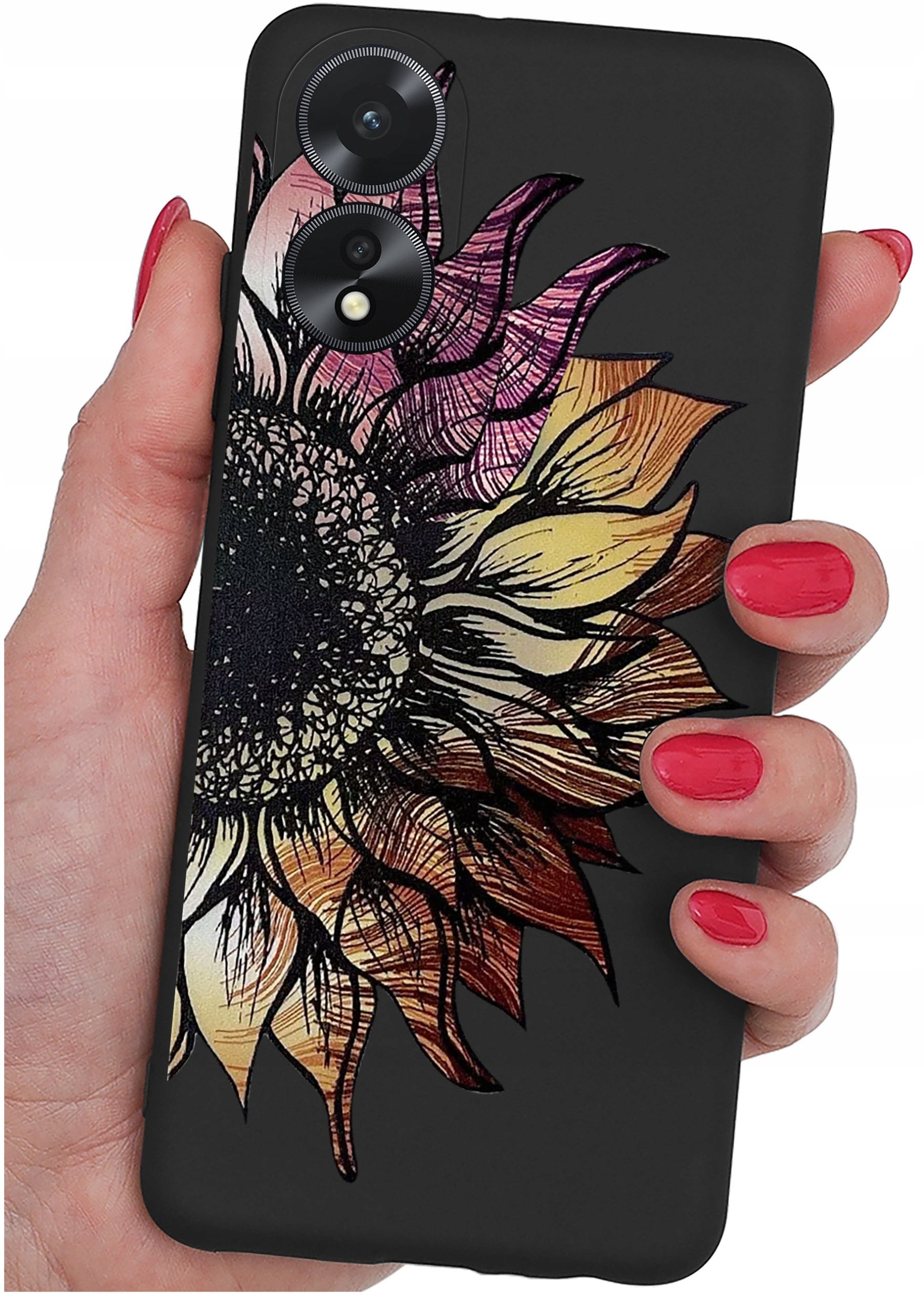 ETUI do Oppo A38 4G WZORY |SILIKONOWE MATT CASE + SZKŁO 9H