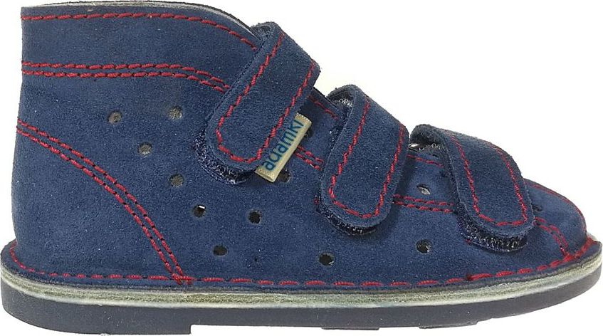 Adamki ADAMKI-Profilaktyczne Kapcie Jeans/Czerwona Nić 27