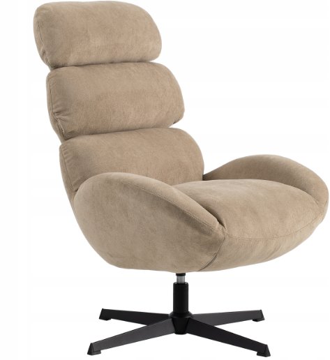 Fotel wypoczynkowy Axel beżowy velvet obrotowy loft do salonu gabinetu