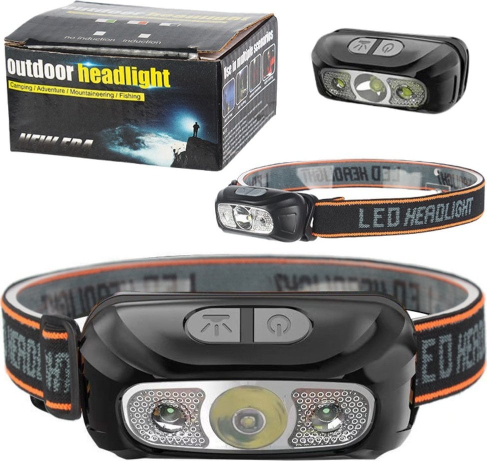 Latarka czołowa Lean Latarka Czołowa LED Czołówka Wodoodporna 6 Trybów Świecenia