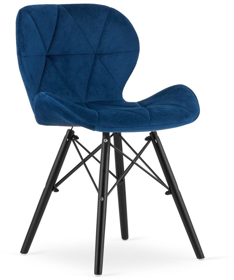 Krzesło LAGO Aksamit - granatowe / nogi czarne x 1