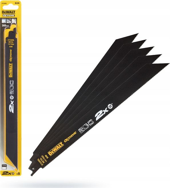 Dewalt brzeszczot do piły szablastej 305x1.4-1.8mm metal,inox 5 sztuk (DT2409L-QZ)