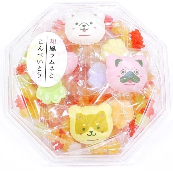 Wafu Ramune & Konpeito - Pieski, ręcznie robione cukierki z Kioto, miks smaków 71g - Kyoto Marun