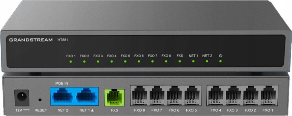 Bramka VoIP GrandStream Grandstream SIP-ATA HandyTone HT881 1xFXS-Port 8xFXO-Ports