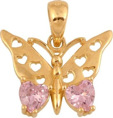 Lovrin Złota przywieszka 585 MOTYLEK Z KAMIENIEM 1,50g