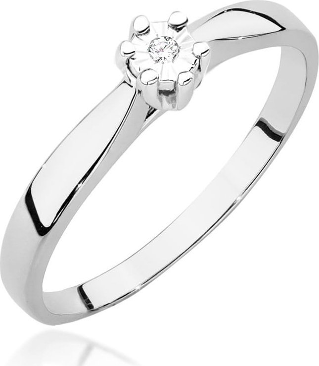 Best Diamonds złoty pierścionek z brylantem 0.01ct 9