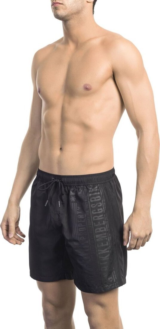 Bikkembergs Modny, markowy strój kapielowy Bikkembergs Beachwear model BKK1MBM08 kolor Czarny. Odzież męska. Sezon: XL