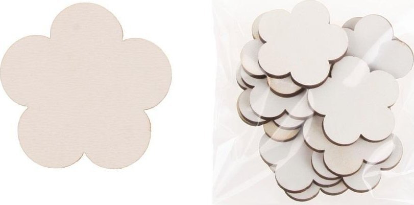 Dekoracja drewniana 12szt Kwiat duży