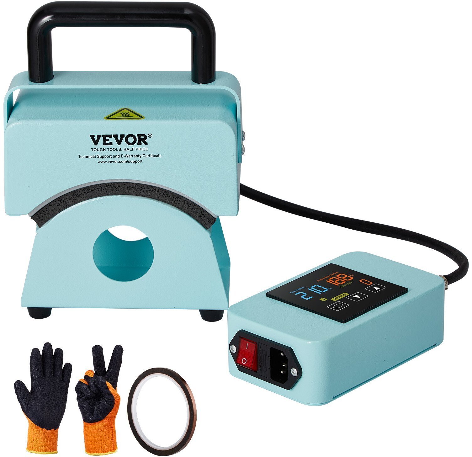 Prasa termiczna do czapek mini 15x8 cm zielona - do sublimacji i transferu