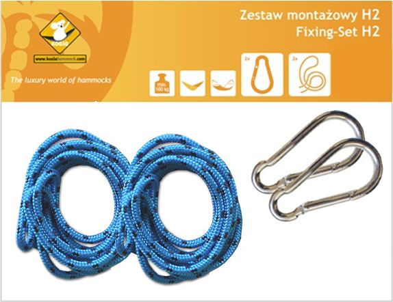 Koala Zestaw montażowy H2_2 do hamaków, niebieski (koala/zh2_2)