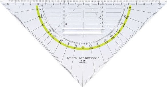 ARISTO Geodreieck 22,5cm Facette und Tuschenoppen 10Stk.