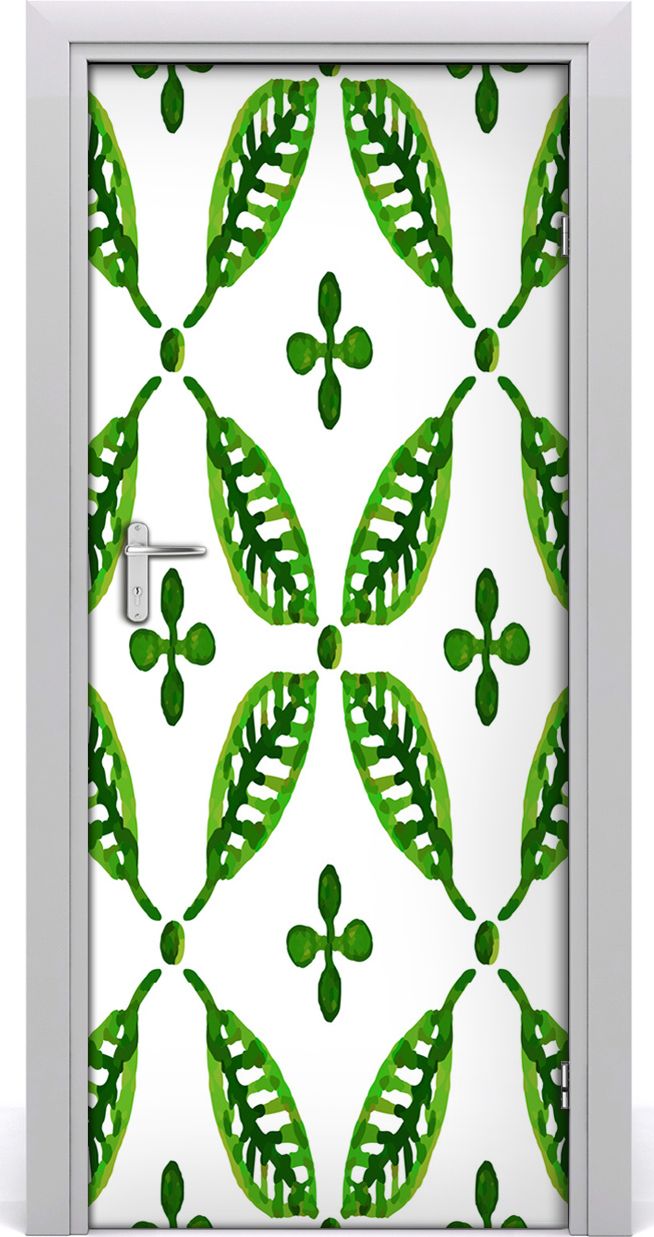 Tulup Fototapeta samoprzylepna na drzwi 85 x 205 cm zielone liście