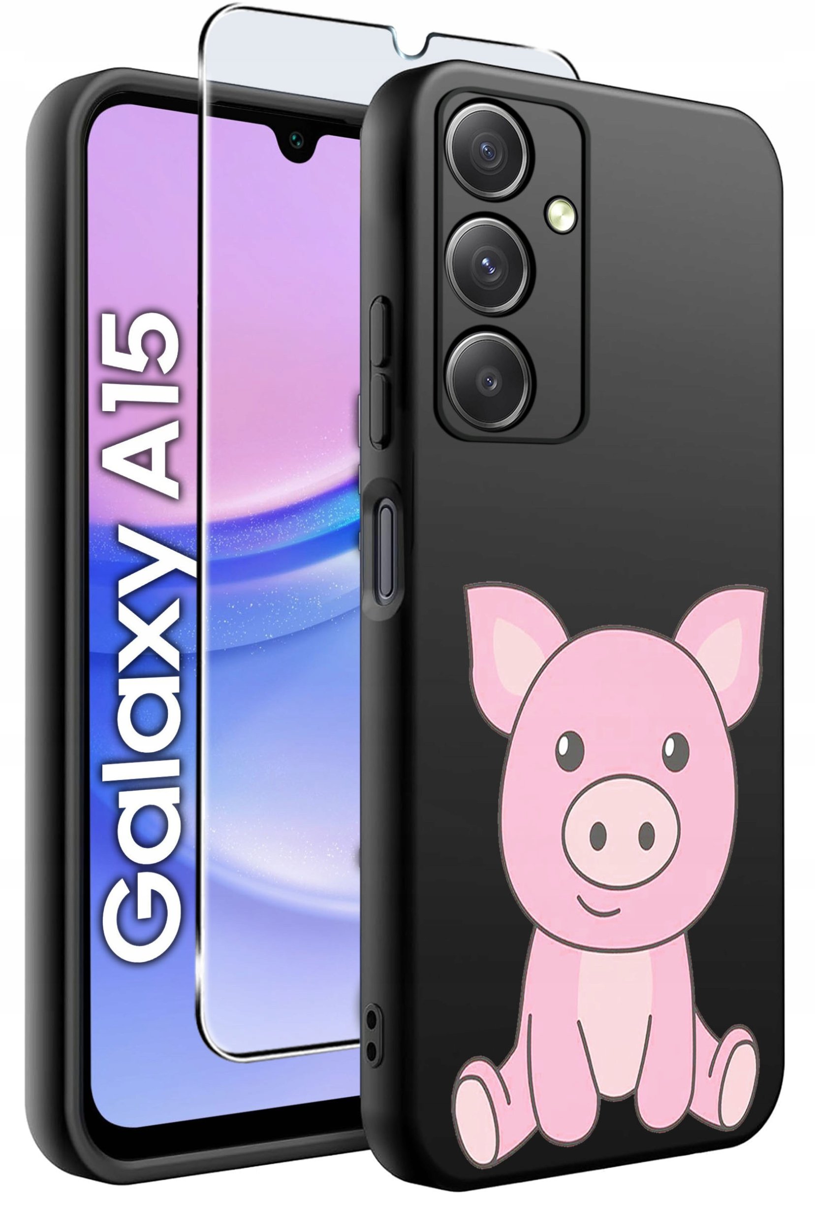 ETUI do Samsung A15 4G | 15 5G WZORY | SILIKONOWE MATT CASE + SZKŁO 9H