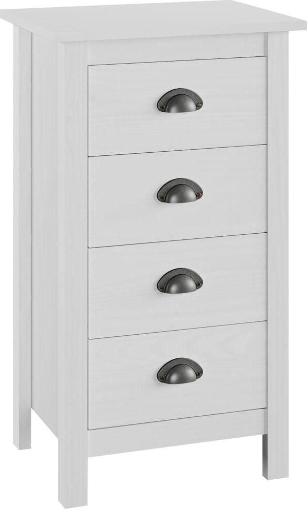 vidaXL Komoda Hill Range, biała, 46x35x80 cm, lita sosna