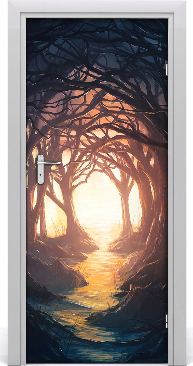 Tulup Fototapeta samoprzylepna na drzwi 85 x 205 cm zamknięty las