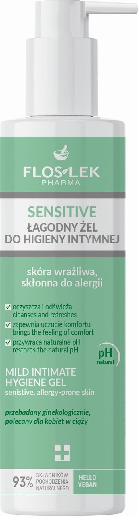 XXX_FLOS-LEK (Floslek) FLOSLEK Pharma Sensitive Łagodny Żel do higieny intymnej do skóry wrażliwej 225ml