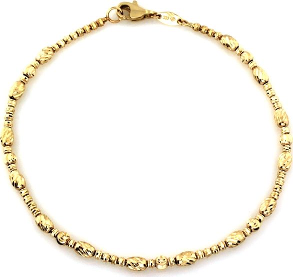 Lovrin Złota bransoletka 333 z frezowanych kulek błyszcząca 3,77g